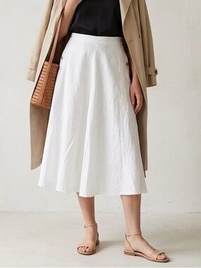 Reformation 100% Linen Button Side Pocket Maxi Skirt